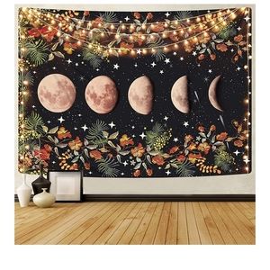 NEW Boho Moon Phase Floral Tapestry